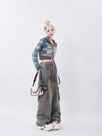 Distressed Roomy Pockets Denim - COPPING THREADS - RAYOHOPP