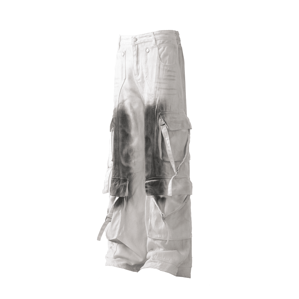 Distressed Splatter Stains Cargo Pants - COPPING THREADS - CT Select