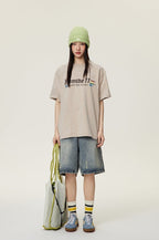 Distressed Straight - Leg Denim Shorts - COPPING THREADS - CATTEE