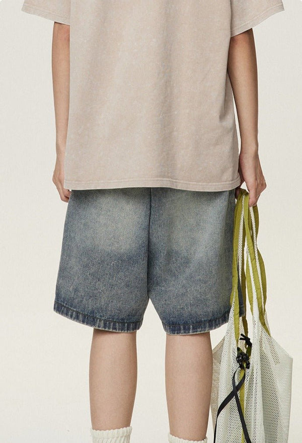 Distressed Straight - Leg Denim Shorts - COPPING THREADS - CATTEE