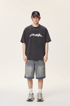 Distressed Straight - Leg Denim Shorts - COPPING THREADS - CATTEE