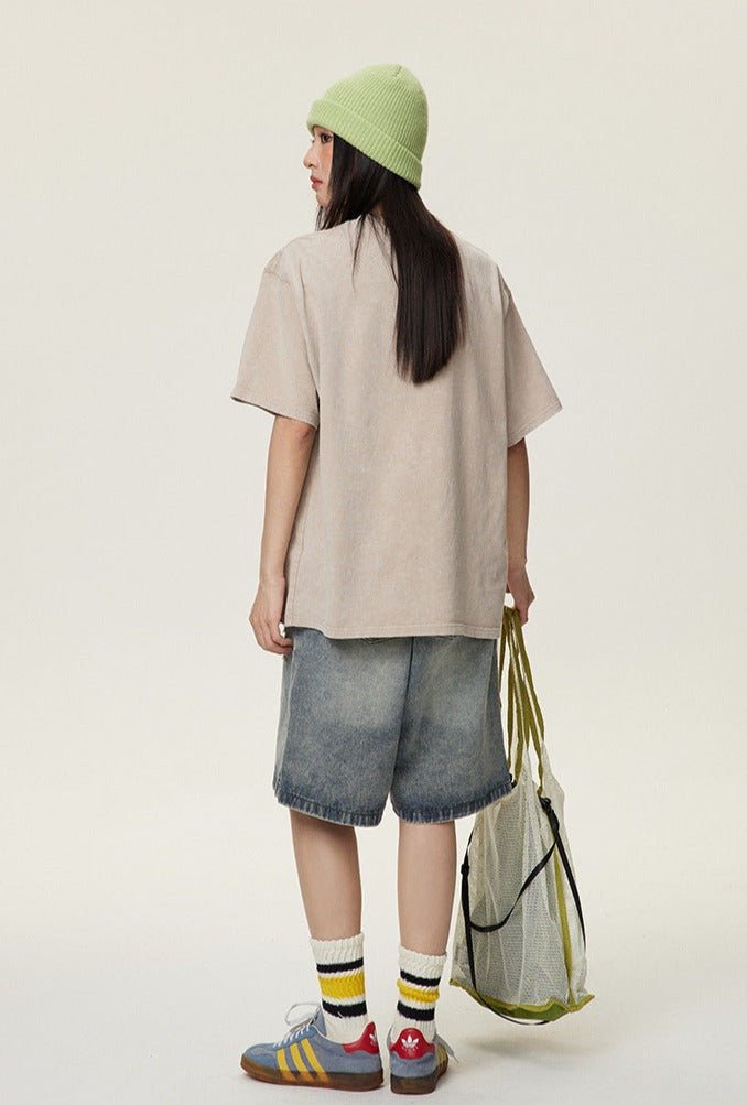 Distressed Straight - Leg Denim Shorts - COPPING THREADS - CATTEE