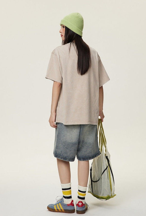 Distressed Straight - Leg Denim Shorts - COPPING THREADS - CATTEE
