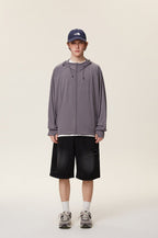 Distressed Straight - Leg Denim Shorts - COPPING THREADS - CATTEE