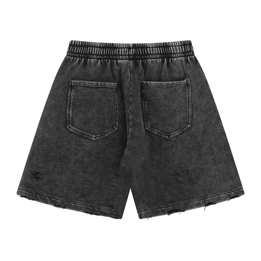 Distressed Wax - Dyed Heavyweight Cotton Shorts - COPPING THREADS - CT Basics