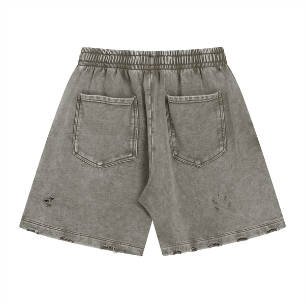 Distressed Wax - Dyed Heavyweight Cotton Shorts - COPPING THREADS - CT Basics