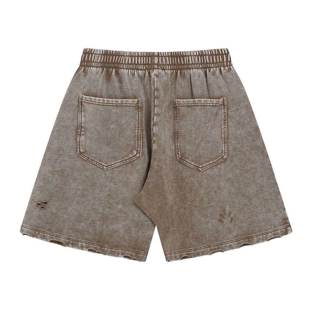 Distressed Wax - Dyed Heavyweight Cotton Shorts - COPPING THREADS - CT Basics