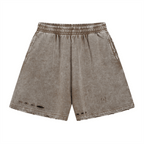 Distressed Wax - Dyed Heavyweight Cotton Shorts - COPPING THREADS - CT Basics