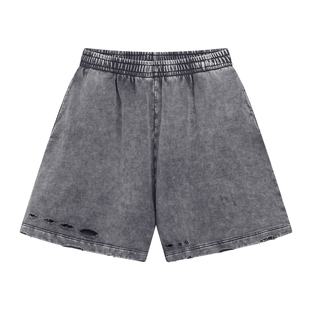 Distressed Wax - Dyed Heavyweight Cotton Shorts - COPPING THREADS - CT Basics