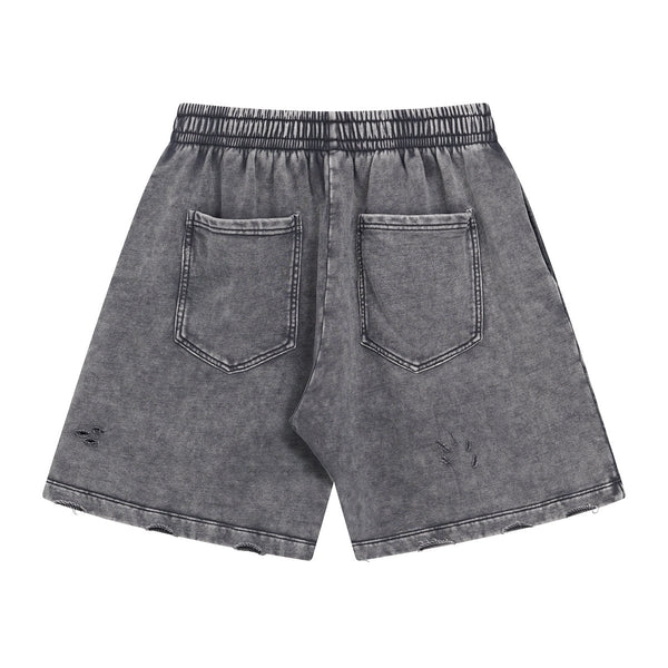 Distressed Wax - Dyed Heavyweight Cotton Shorts - COPPING THREADS - CT Basics