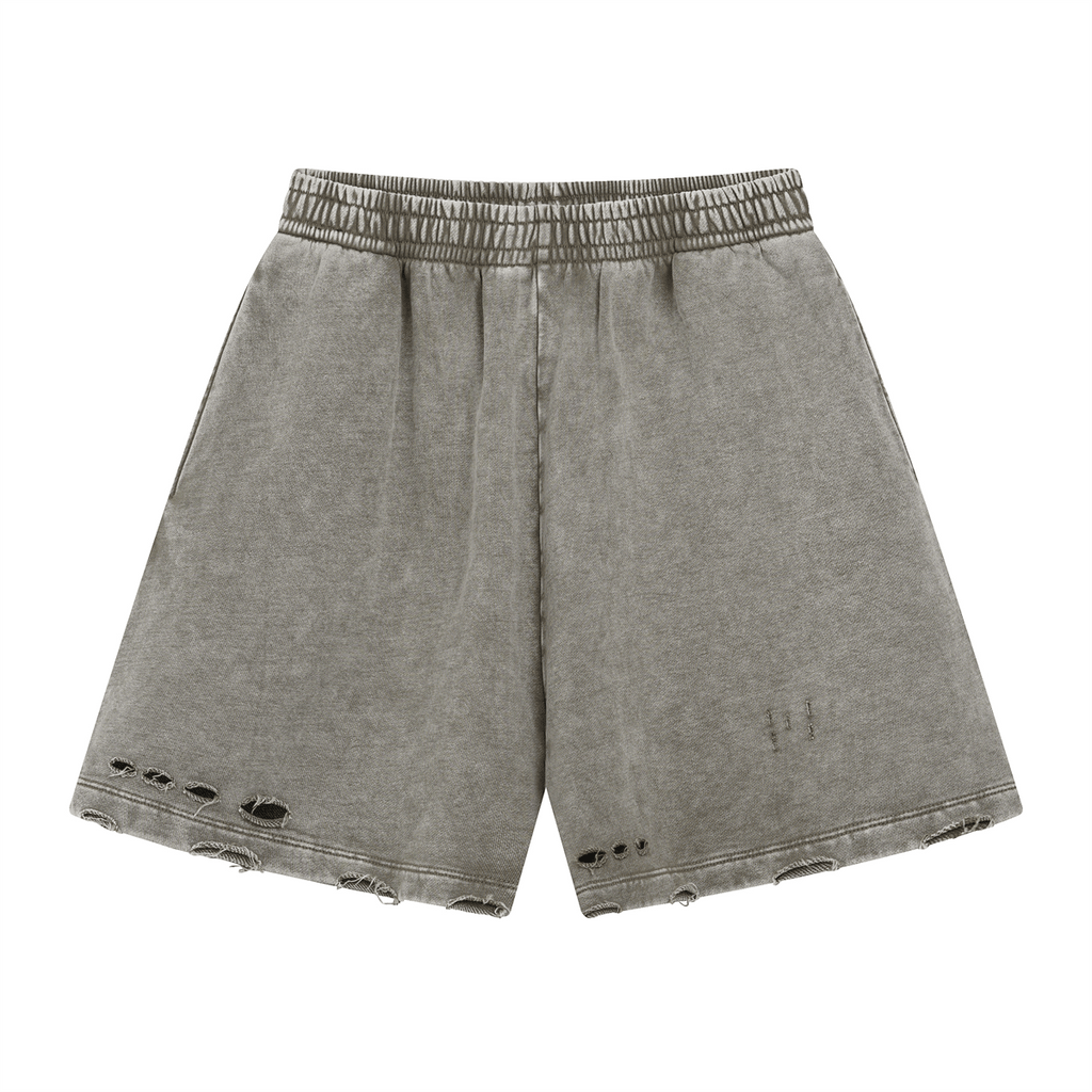 Distressed Wax - Dyed Heavyweight Cotton Shorts - COPPING THREADS - CT Basics
