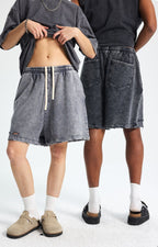 Distressed Wax - Dyed Heavyweight Cotton Shorts - COPPING THREADS - CT Basics