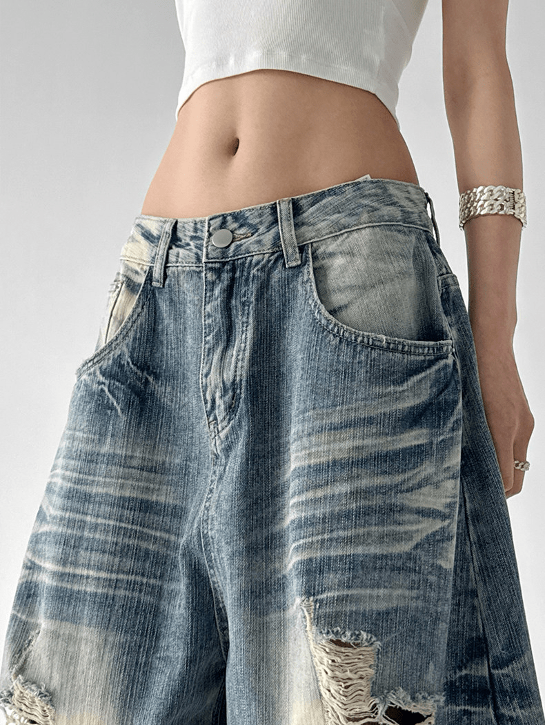 Distressed Wide - Leg Drag Jeans – CT55203 - COPPING THREADS - CT Select