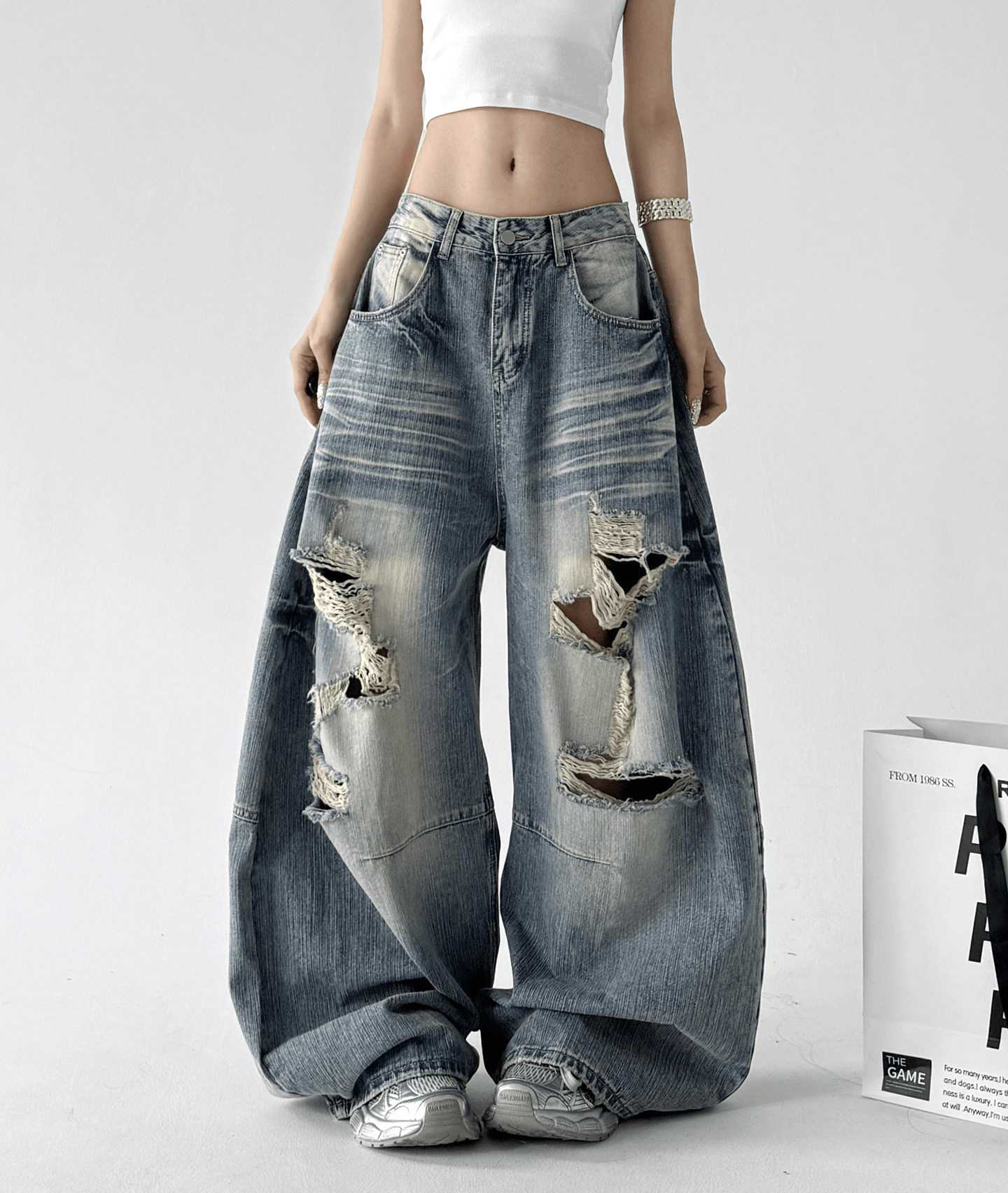 Distressed Wide - Leg Drag Jeans – CT55203 - COPPING THREADS - CT Select