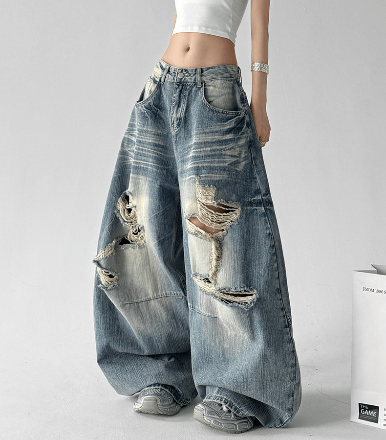Distressed Wide - Leg Drag Jeans – CT55203 - COPPING THREADS - CT Select