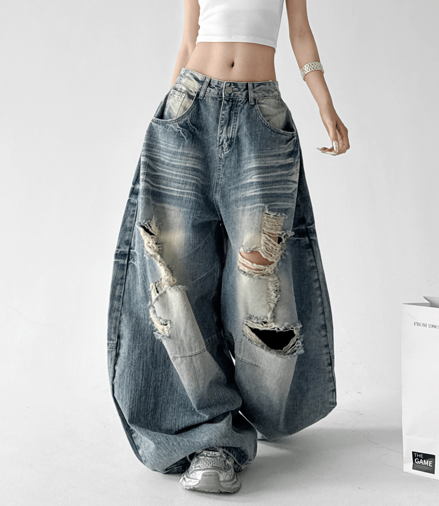 Distressed Wide - Leg Drag Jeans – CT55203 - COPPING THREADS - CT Select