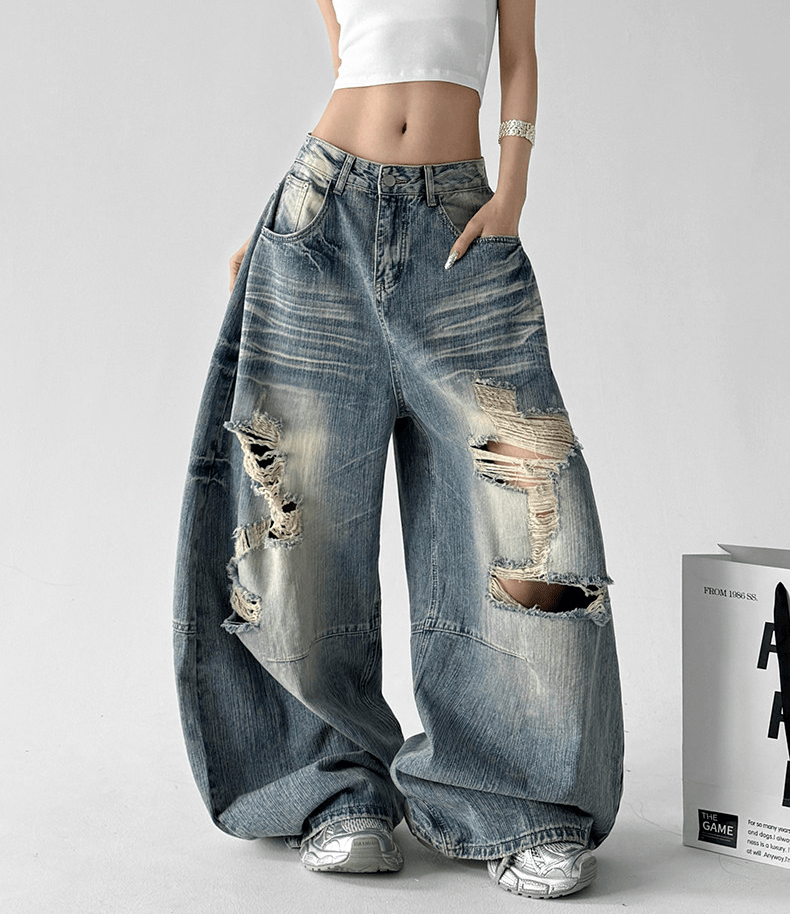 Distressed Wide - Leg Drag Jeans – CT55203 - COPPING THREADS - CT Select