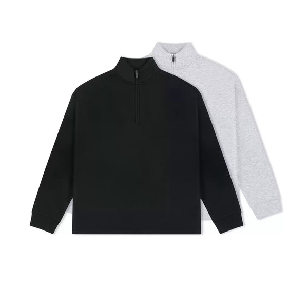 IDLT half zip sweatshirt, black and gray color lineup.