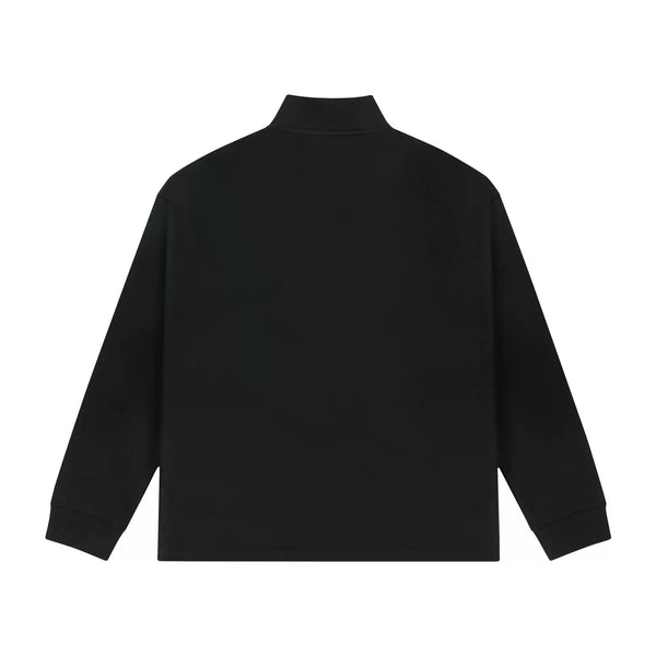 IDLT half zip sweatshirt, black back.