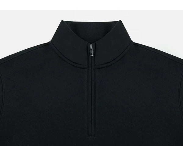 IDLT half zip sweatshirt, black zipped collar.