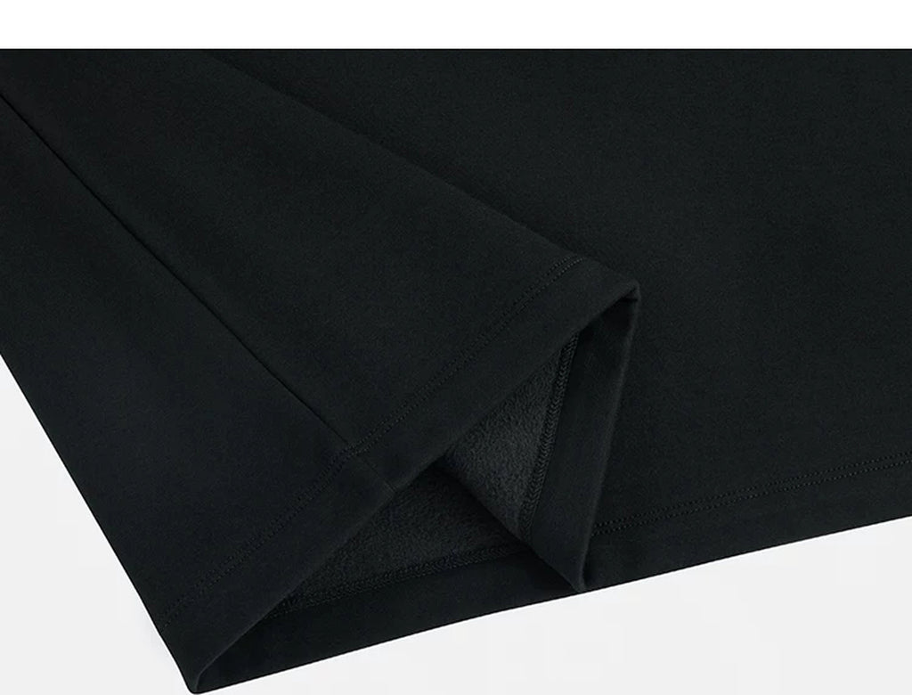 IDLT half zip sweatshirt, black folded hem.