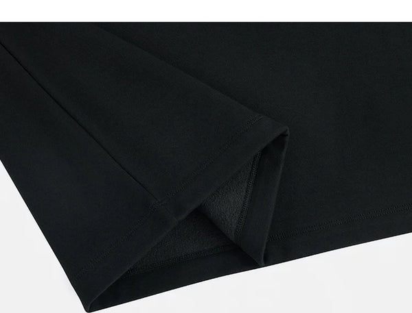 IDLT half zip sweatshirt, black folded hem.