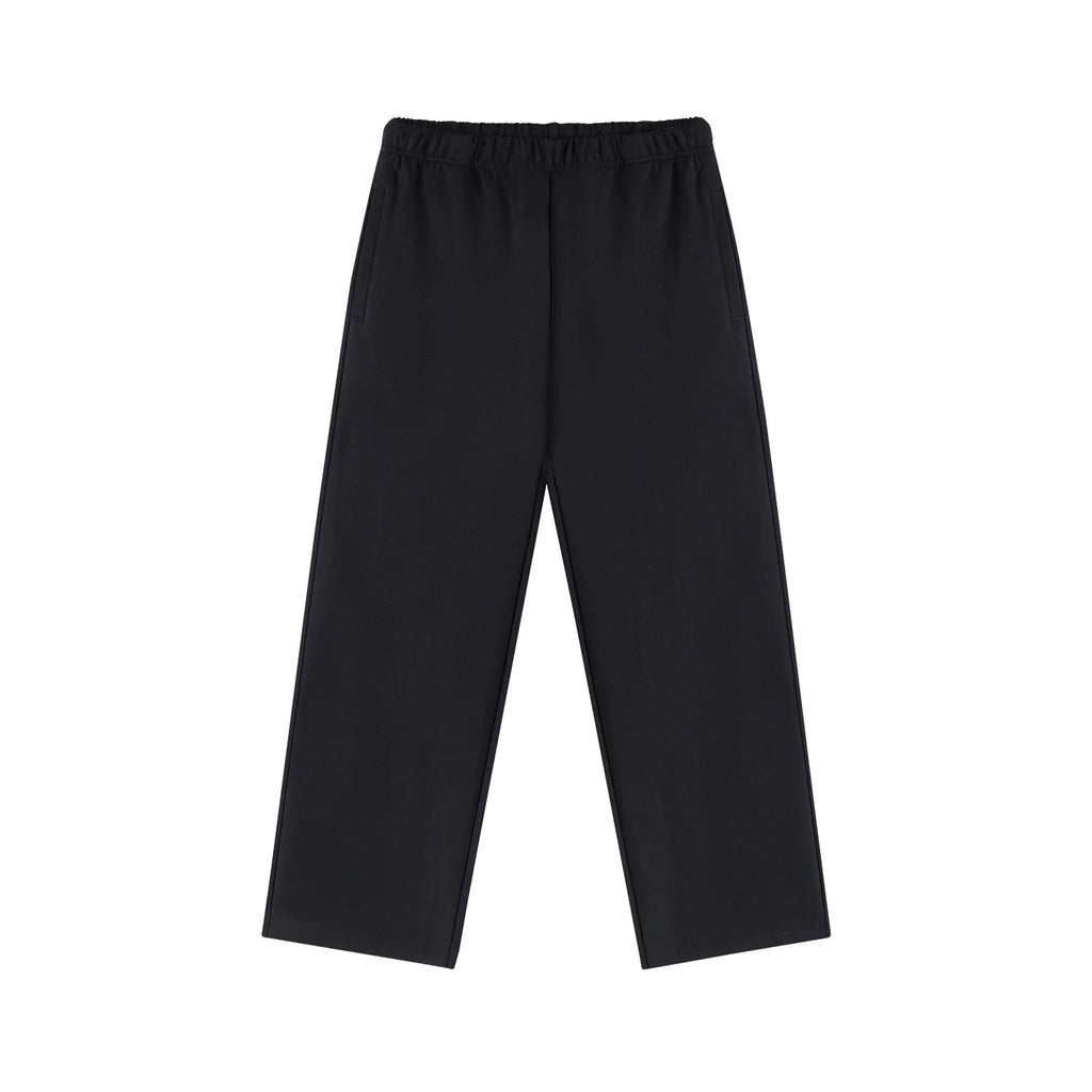 IDLT wide leg sweatpants, black front.