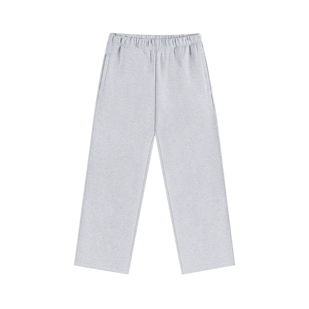 IDLT wide leg sweatpants, heather gray front.