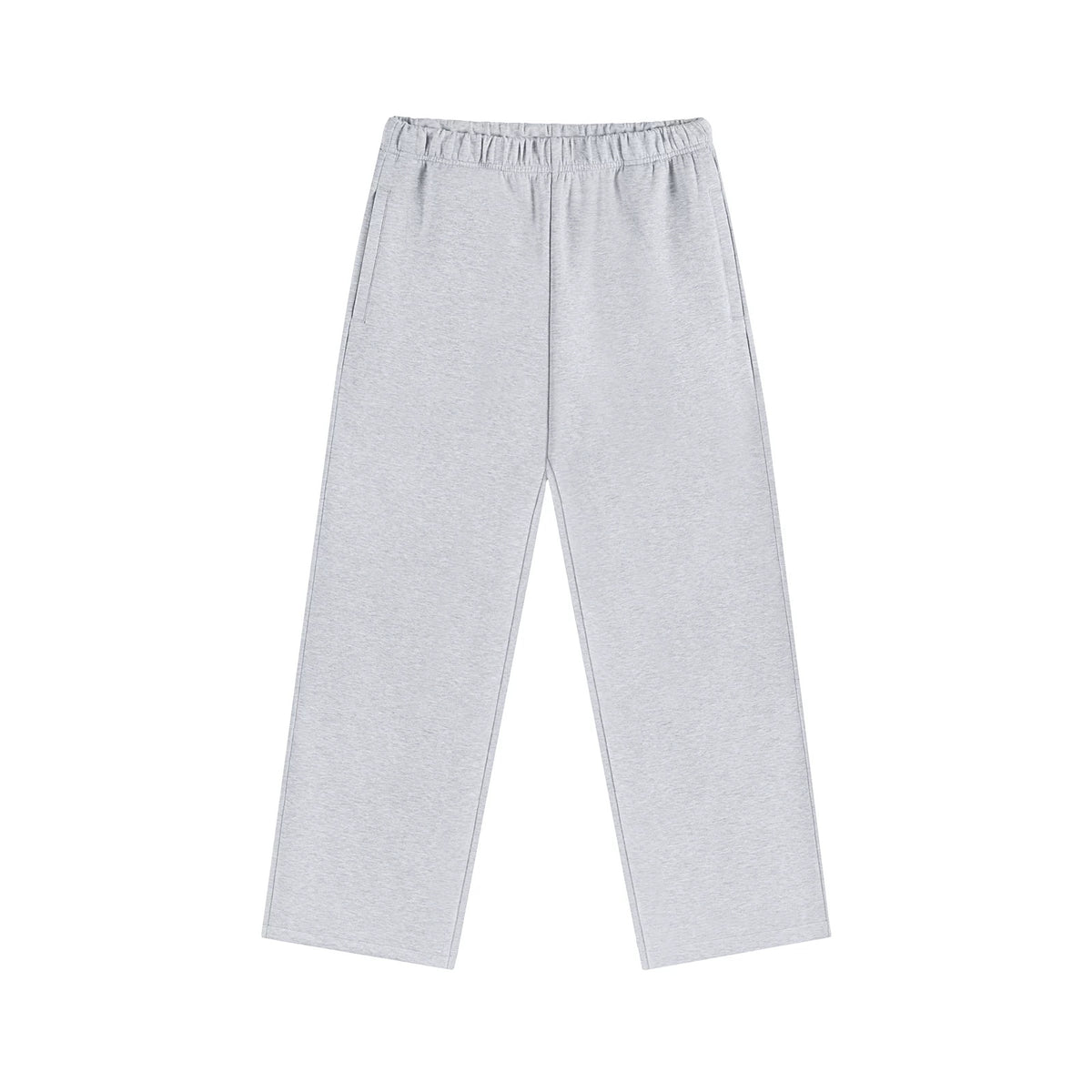IDLT wide leg sweatpants, heather gray front.