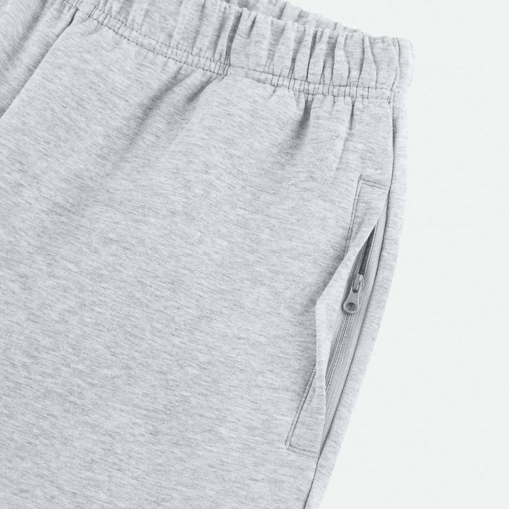 IDLT wide leg sweatpants, heather gray zipped side pocket.
