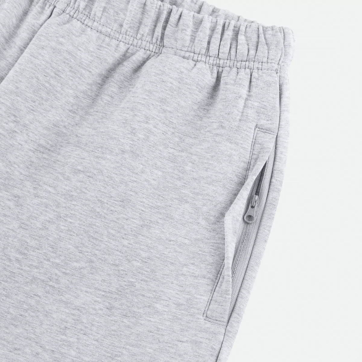 IDLT wide leg sweatpants, heather gray zipped side pocket.