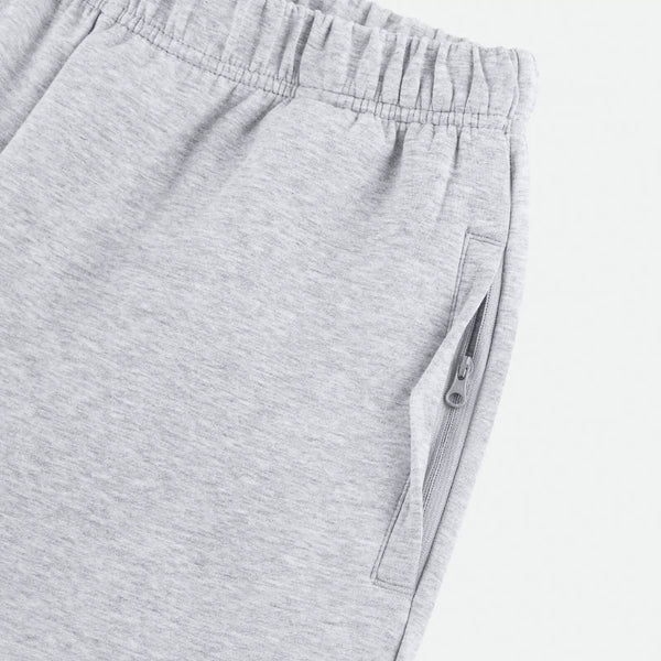 IDLT wide leg sweatpants, heather gray zipped side pocket.