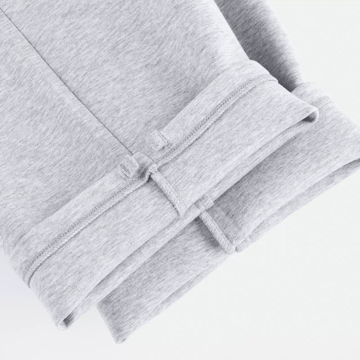 IDLT wide leg sweatpants, heather gray rolled hems.