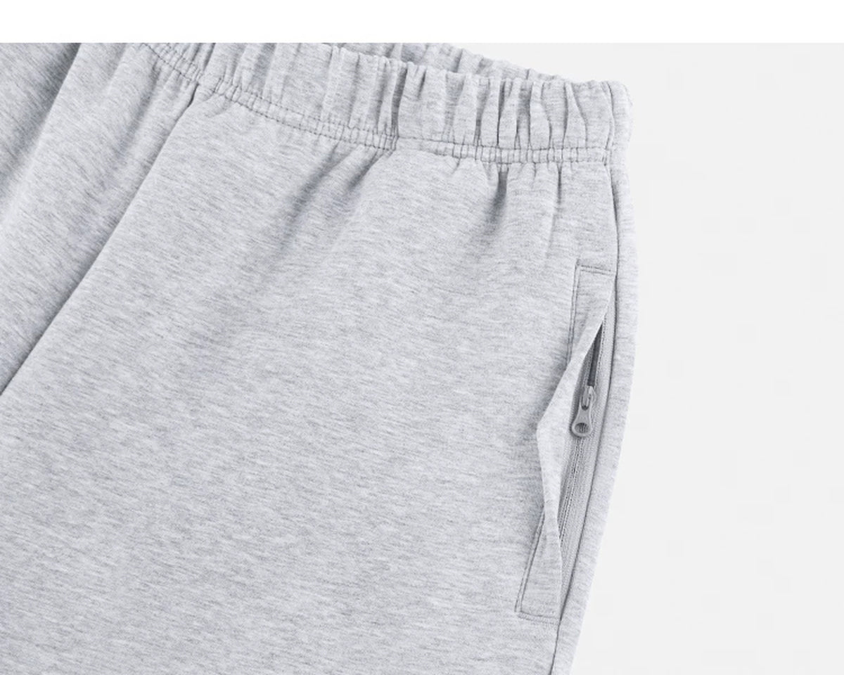 IDLT wide leg sweatpants, heather gray open side pocket.