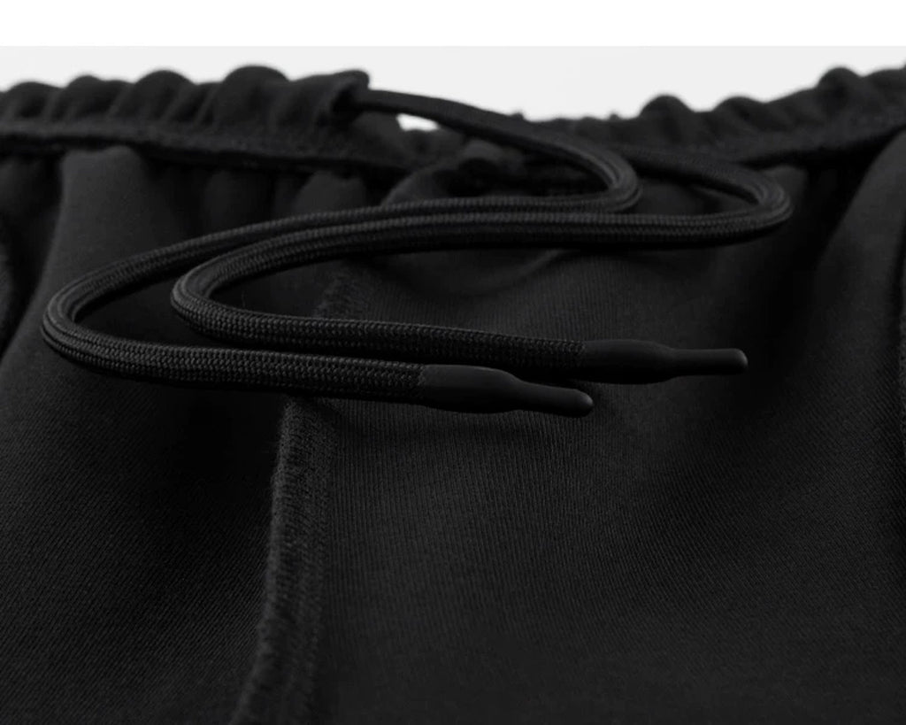 IDLT wide leg sweatpants, black inner drawstring.