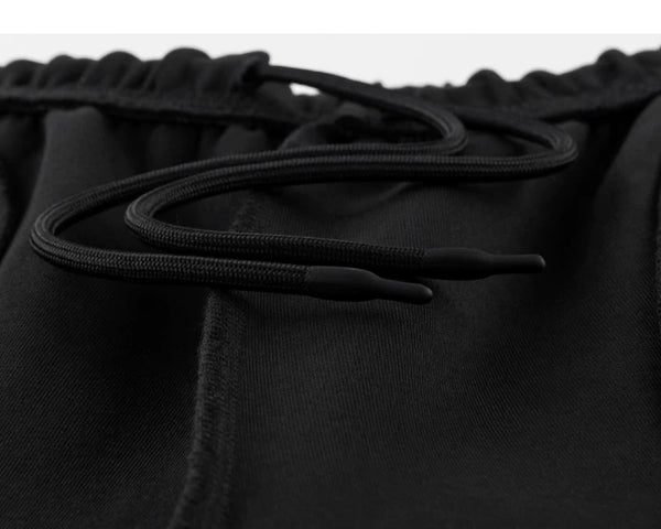 IDLT wide leg sweatpants, black inner drawstring.