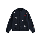 Dog Embroidered Button - Front Sweatshirt Jacket - COPPING THREADS - CATTEE