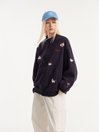 Dog Embroidered Button - Front Sweatshirt Jacket - COPPING THREADS - CATTEE