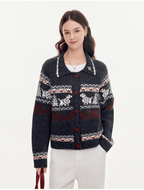 Dog Fair Isle Vintage Knit Cardigan and Skirt Set - COPPING THREADS - CHICISLAND