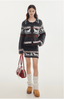 Dog Fair Isle Vintage Knit Cardigan and Skirt Set - COPPING THREADS - CHICISLAND