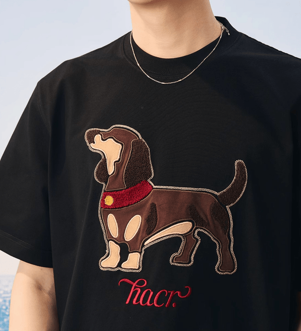 Dog Patch Towel Embroidery Tee - COPPING THREADS - Harsh and Cruel