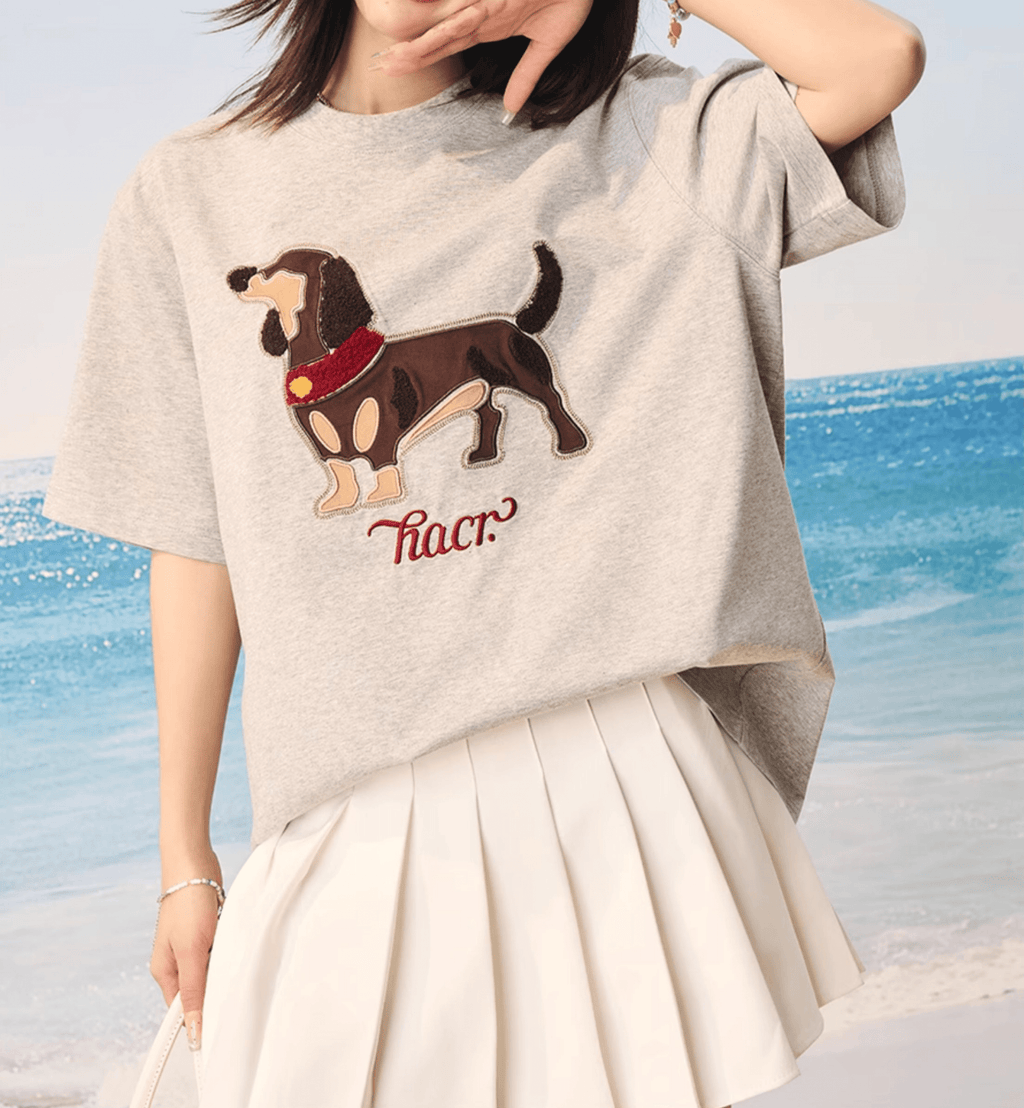 Dog Patch Towel Embroidery Tee - COPPING THREADS - Harsh and Cruel