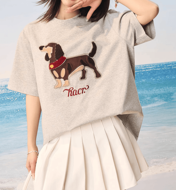 Dog Patch Towel Embroidery Tee - COPPING THREADS - Harsh and Cruel