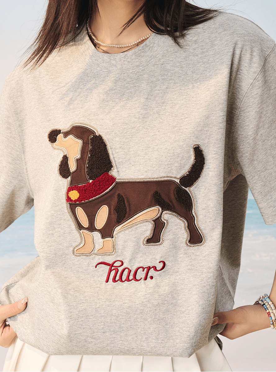 Dog Patch Towel Embroidery Tee - COPPING THREADS - Harsh and Cruel