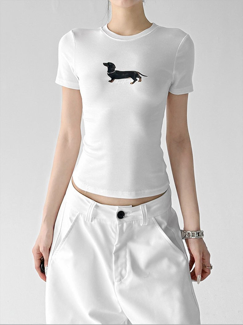 Dog-Print Fitted Tee - CT6676 - COPPING THREADS - CT ORIGINALS