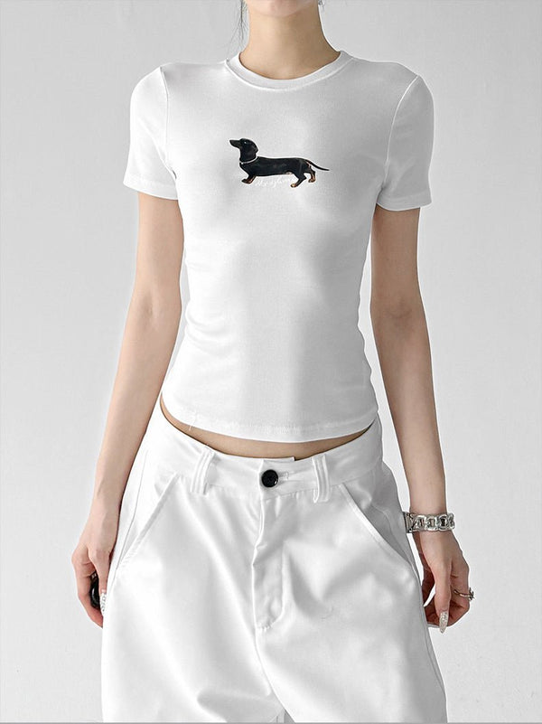 Dog-Print Fitted Tee - CT6676 - COPPING THREADS - CT ORIGINALS