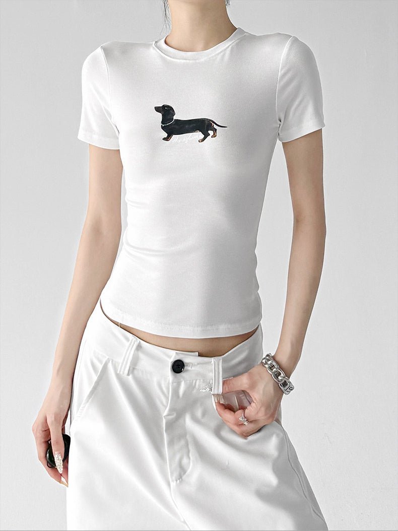 Dog-Print Fitted Tee - CT6676 - COPPING THREADS - CT ORIGINALS
