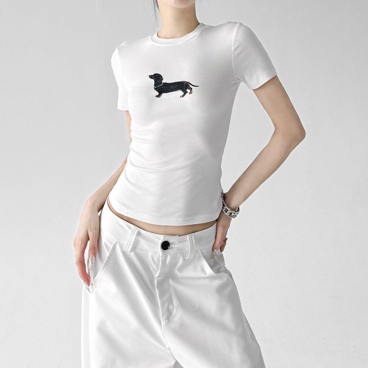 Dog-Print Fitted Tee - CT6676 - COPPING THREADS - CT ORIGINALS