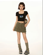 Dog Print Square Neck Tee - COPPING THREADS - CT Select