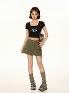 Dog Print Square Neck Tee - COPPING THREADS - CT Select